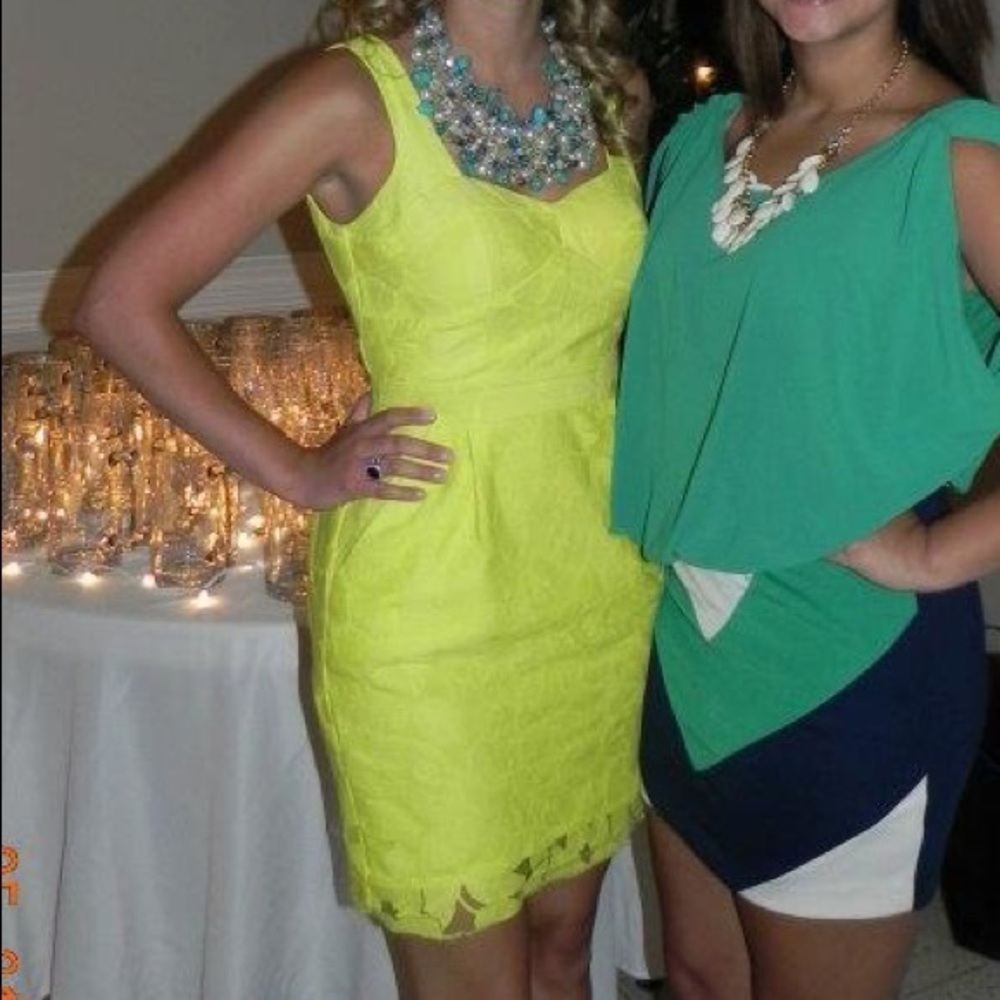 Bright Yellow Sleeveless Sheath Dress